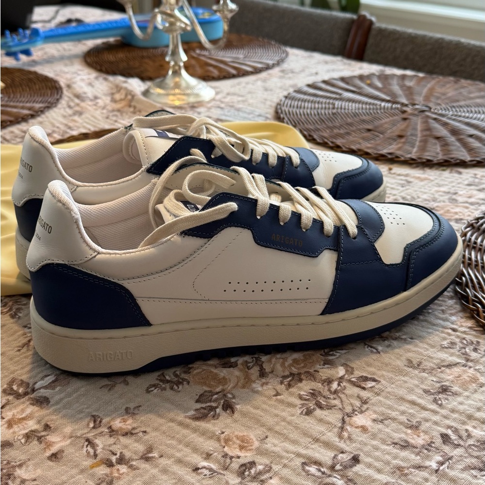 Axel Arigato Cream and Navy Sneakers